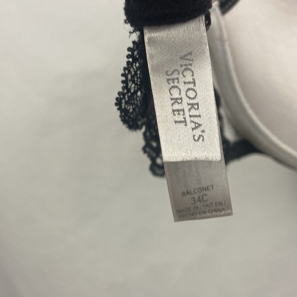 Victoria’s Secret Balconet 34C Black White Bra - Picture 8 of 9